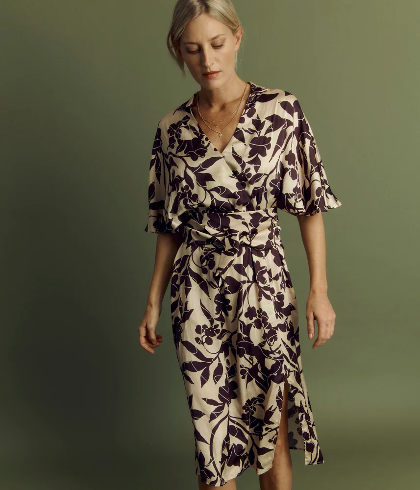 Robe fluide en satin de viscose RECEPTION/85054/543