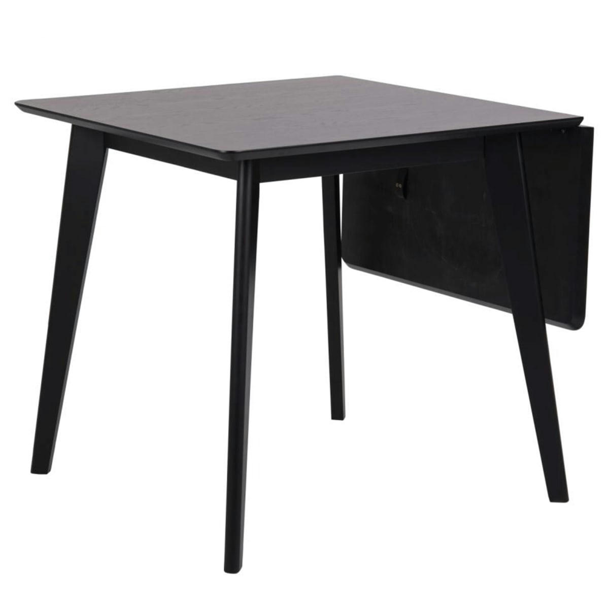 ROXY - Table à manger 2 personnes en bois avec rallonges noir