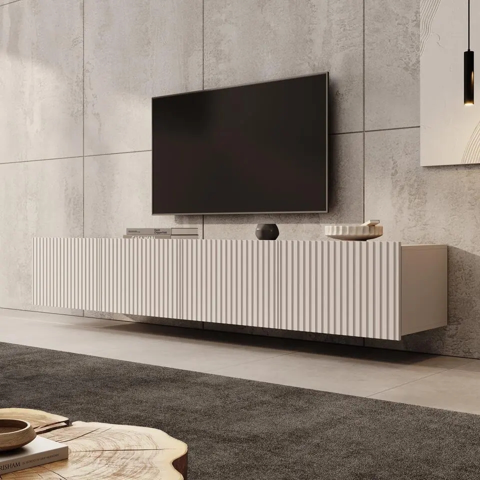 Meubella - TV-Meubel Kenderes - Beige - 200 cm