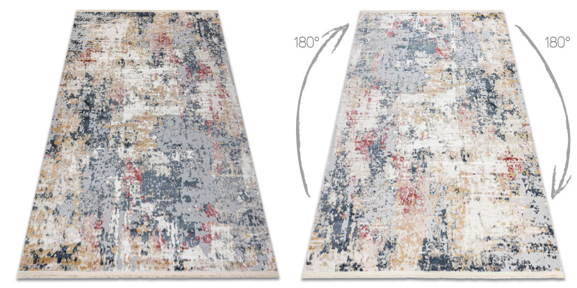 Dywan DISTIN 0123A różowy / pudrowy / biały nowoczesny - 80x150 cm