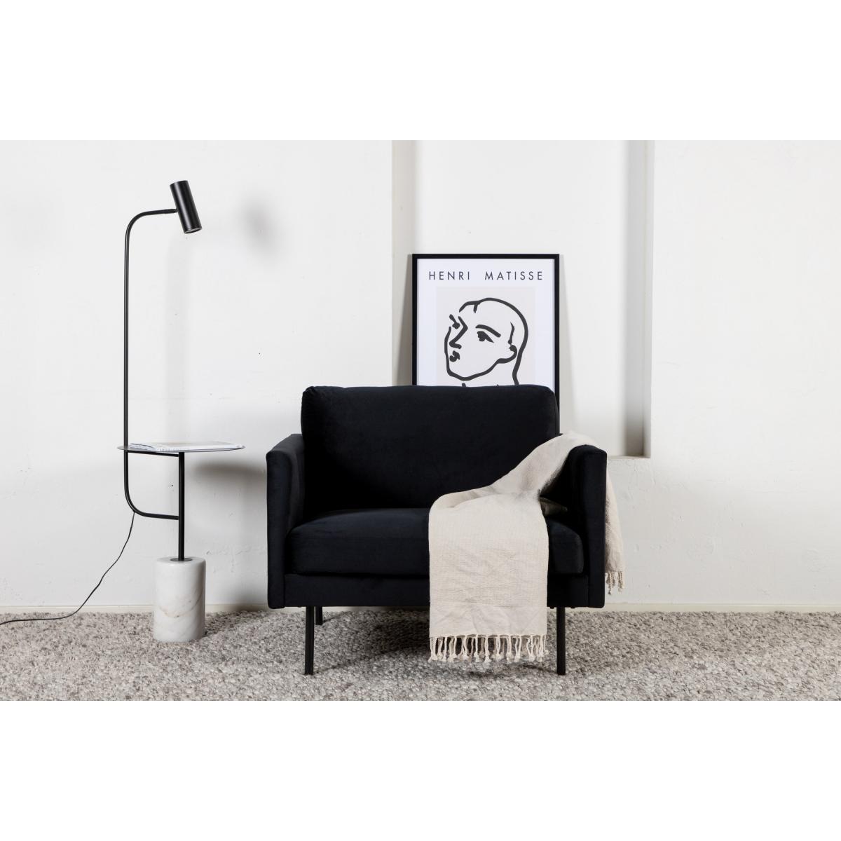 Svea - Sika fauteuil - velvet - zwart