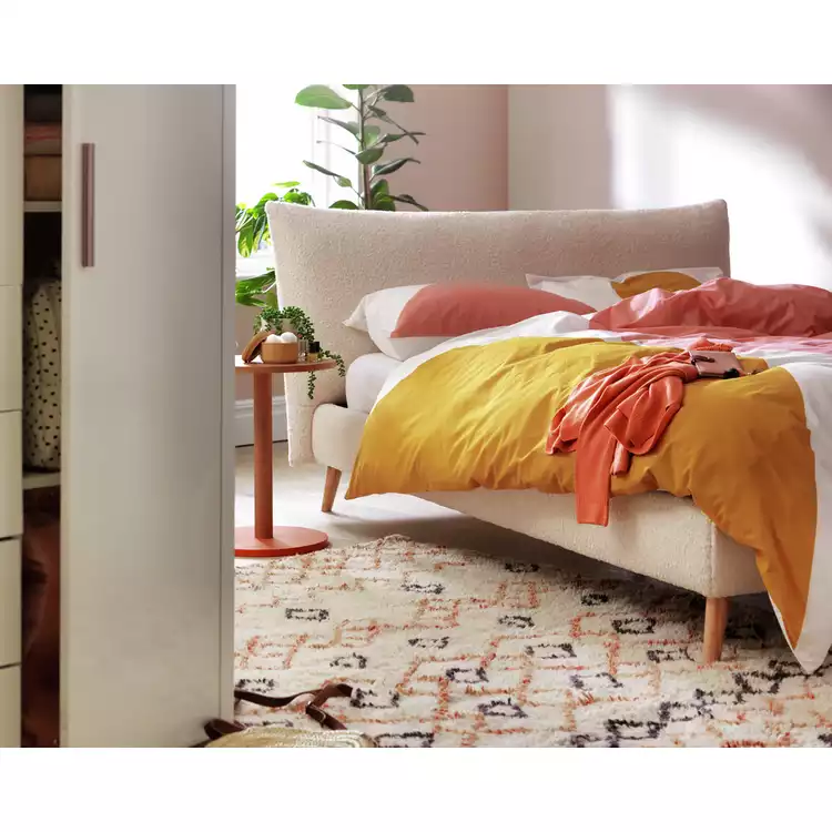 Habitat Marshmallow Double Boucle Bed Frame - White