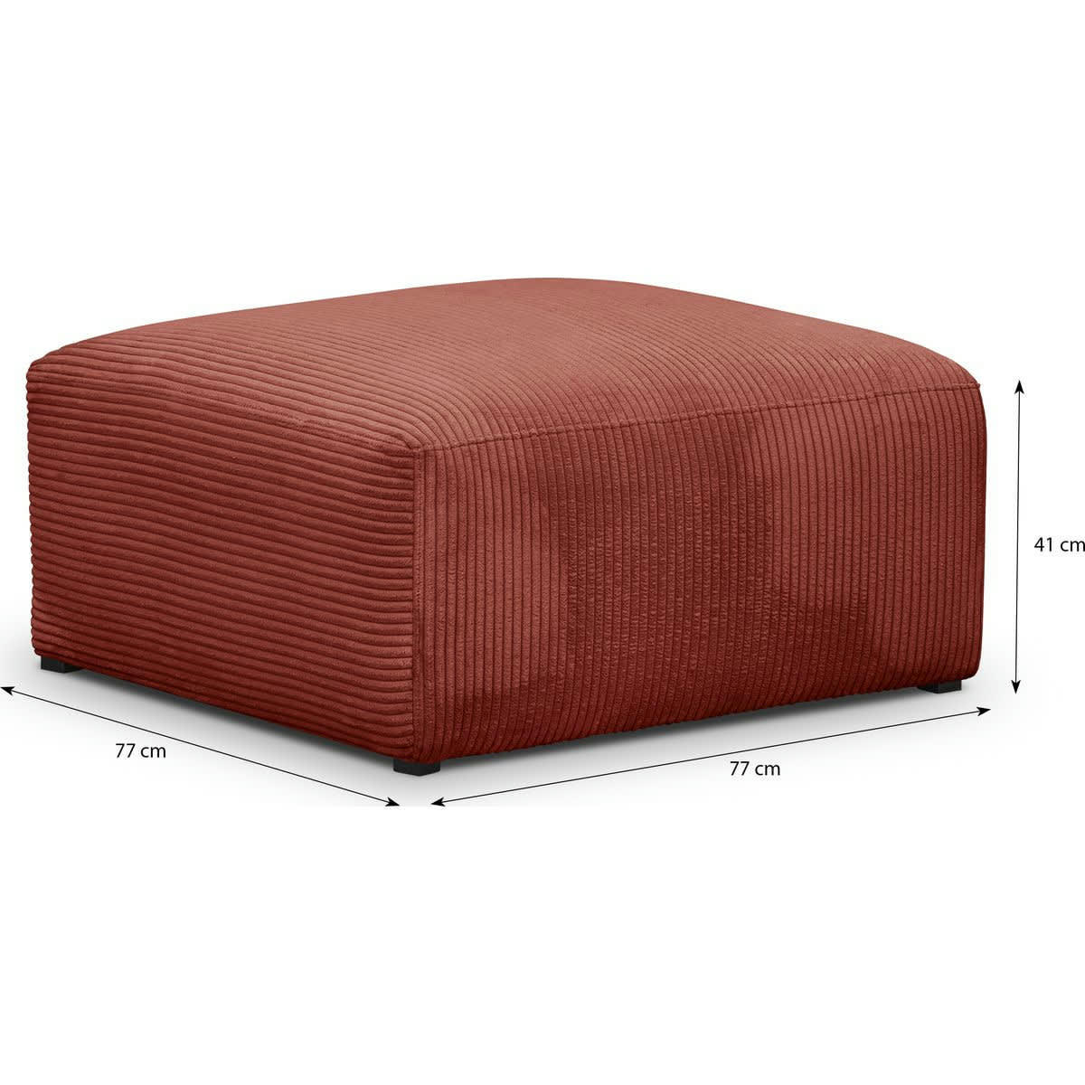 MODULO NEW - Pouf / repose-pieds modulable en velours côtelé rouille