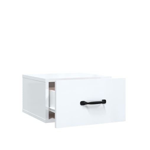 NNEVL Wall-mounted Bedside Cabinets 2 pcs High Gloss White 35x35x20 cm