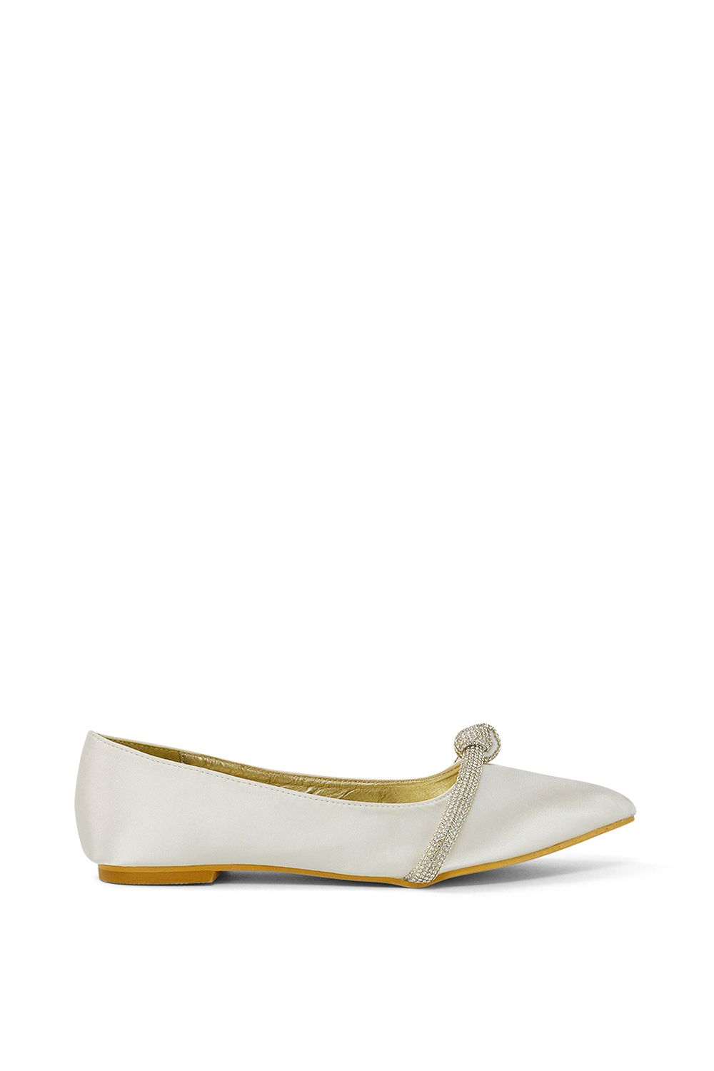 XY London Halley' Flat Heel Pointed Toe Sparkly Embellished Diamante Bridal Pumps