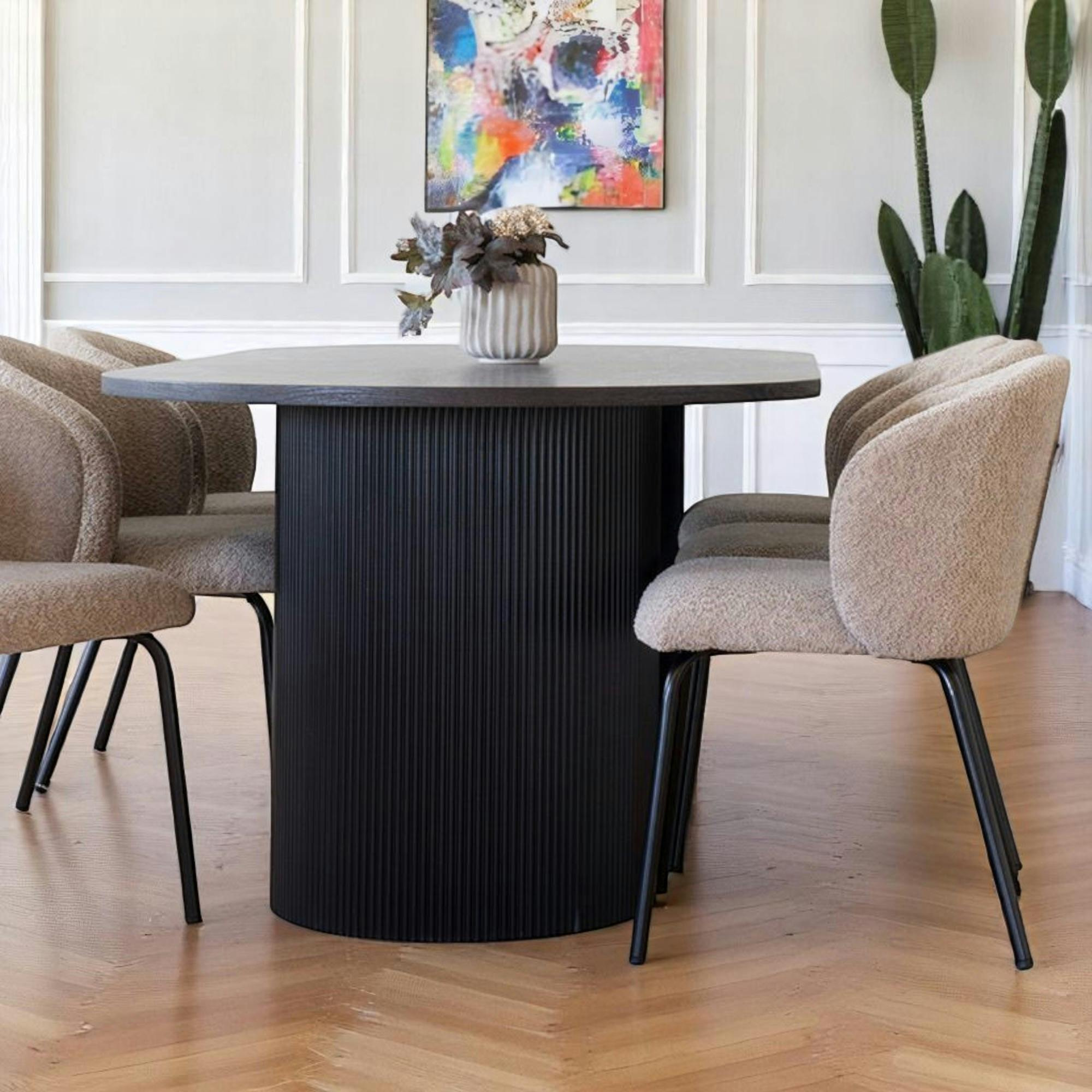 Table à manger ovale effet bois foncé 210 cm MATERA