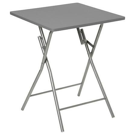 STÓŁ SKŁADANY 2-osobowy 60x60 cm szary METALOWY blat z MDF
