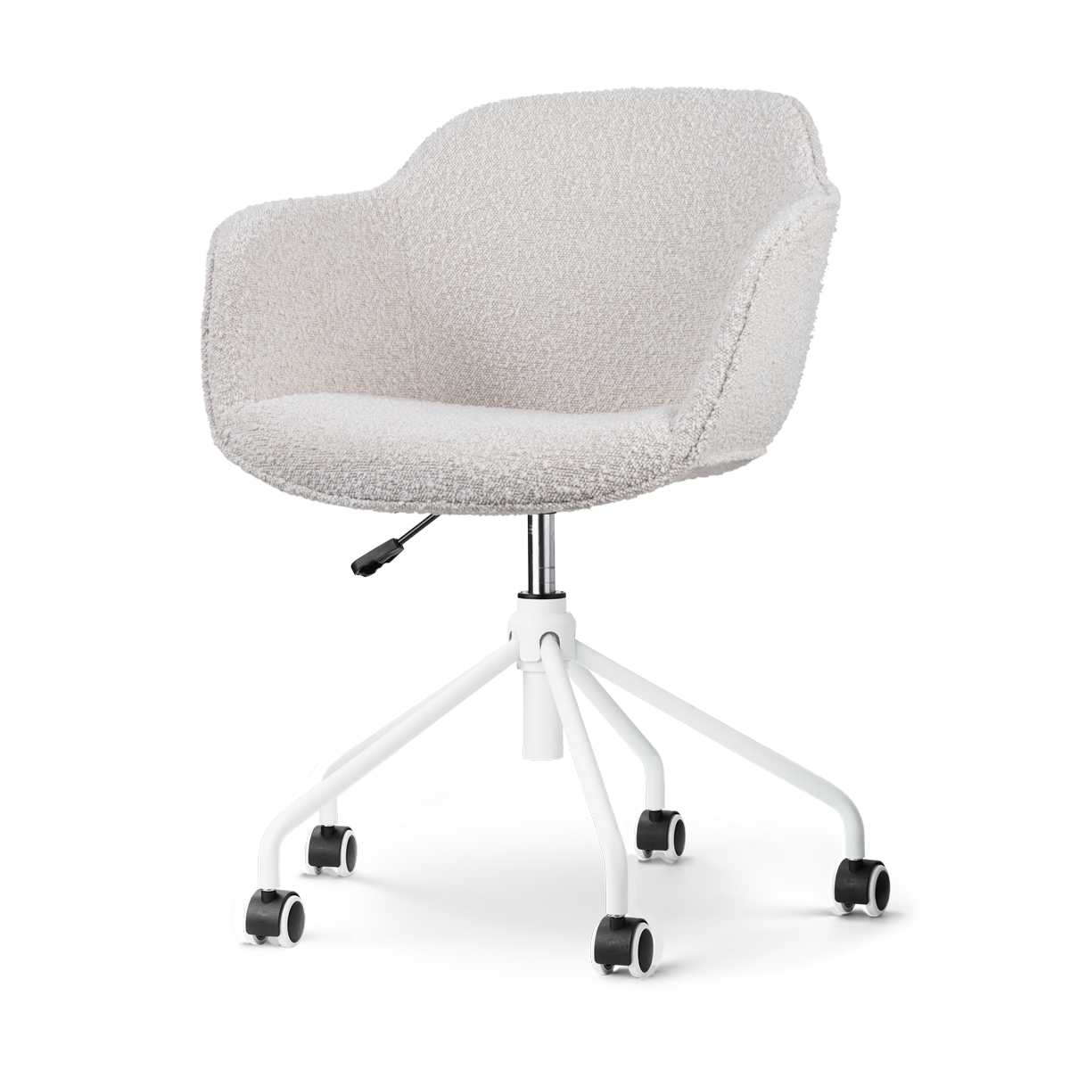 Nolon Nout-Mare Bureaustoel Bouclé Beige - Armleuning - Wit