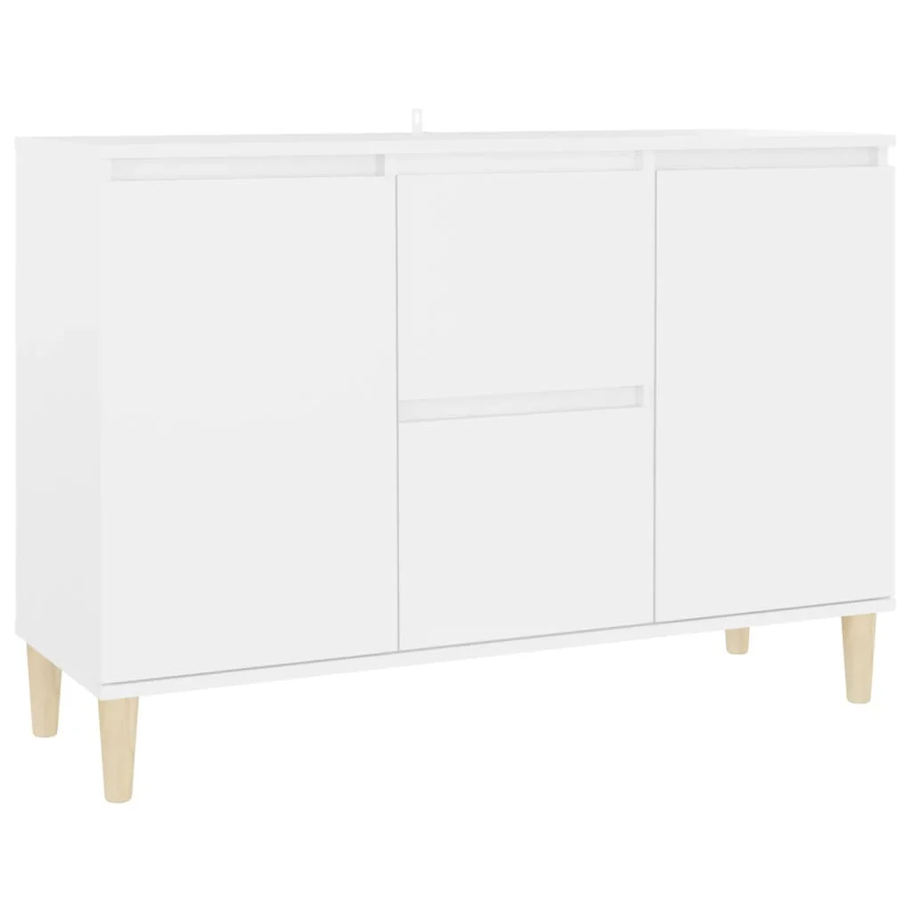 Szafka Biała z Drzwiami z Szufladami 101x35x70 cm do Salonu Pokoju