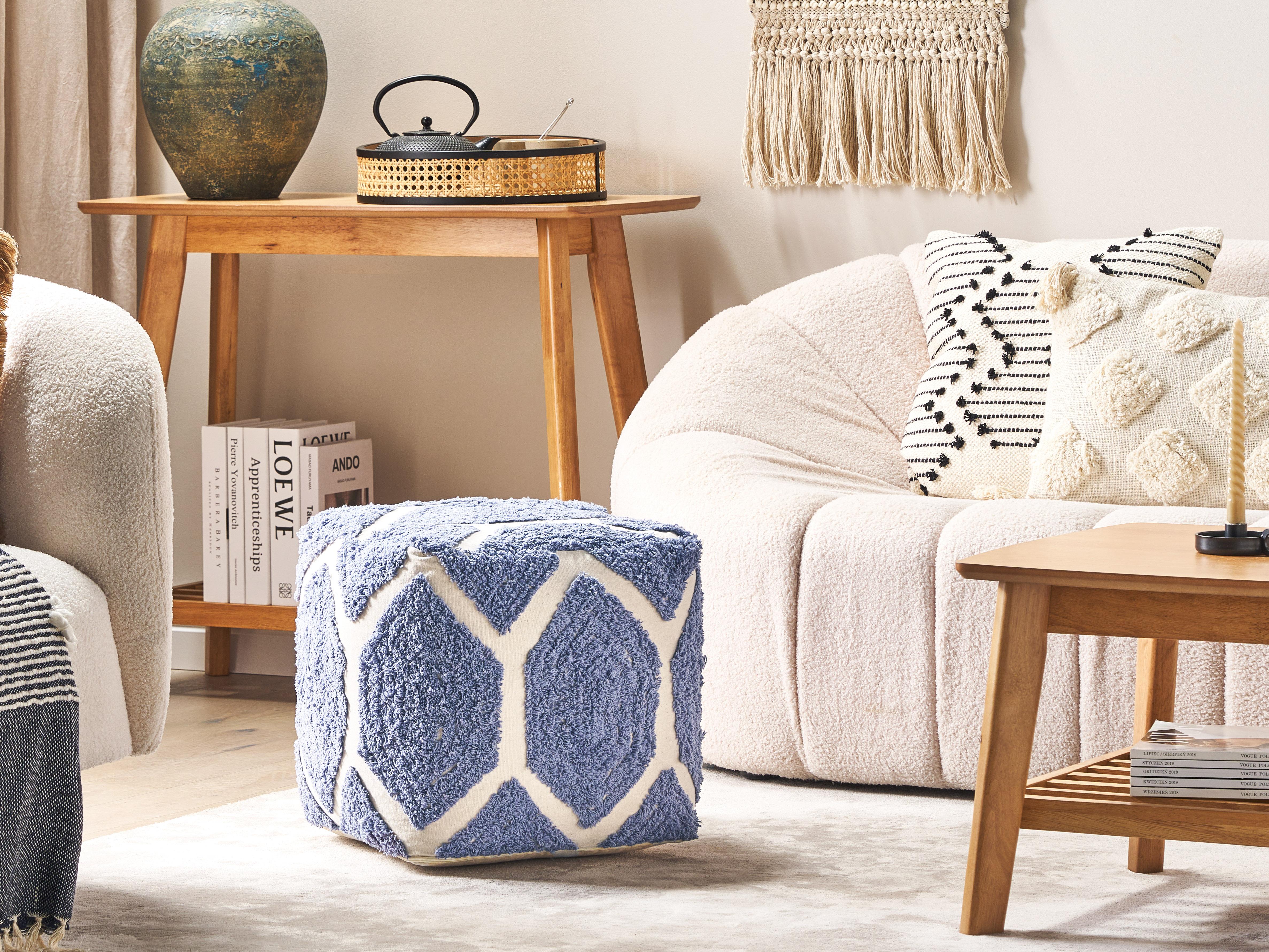 Pouffe ROJHAN Cotton Blue