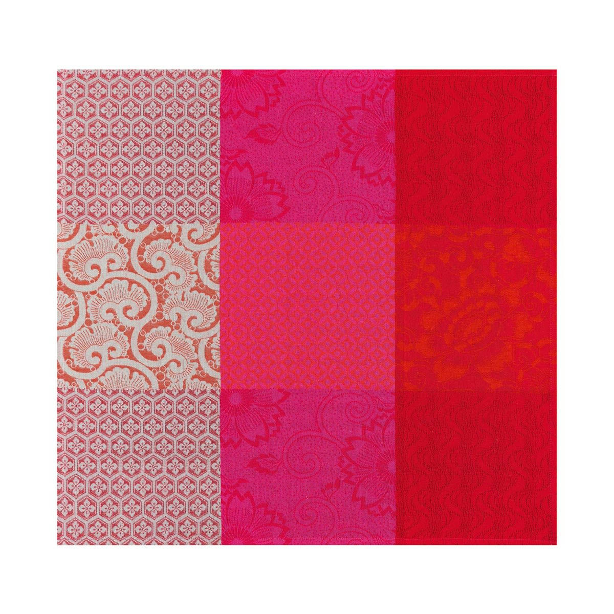 FLEURS DE KYOTO - Serviette en coton cerise 58 x 58