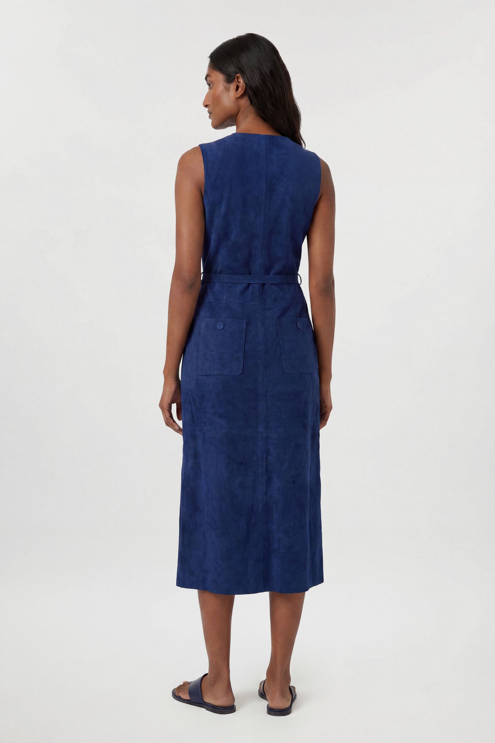 KarenMillen Suede Tie Belt Midi Dress