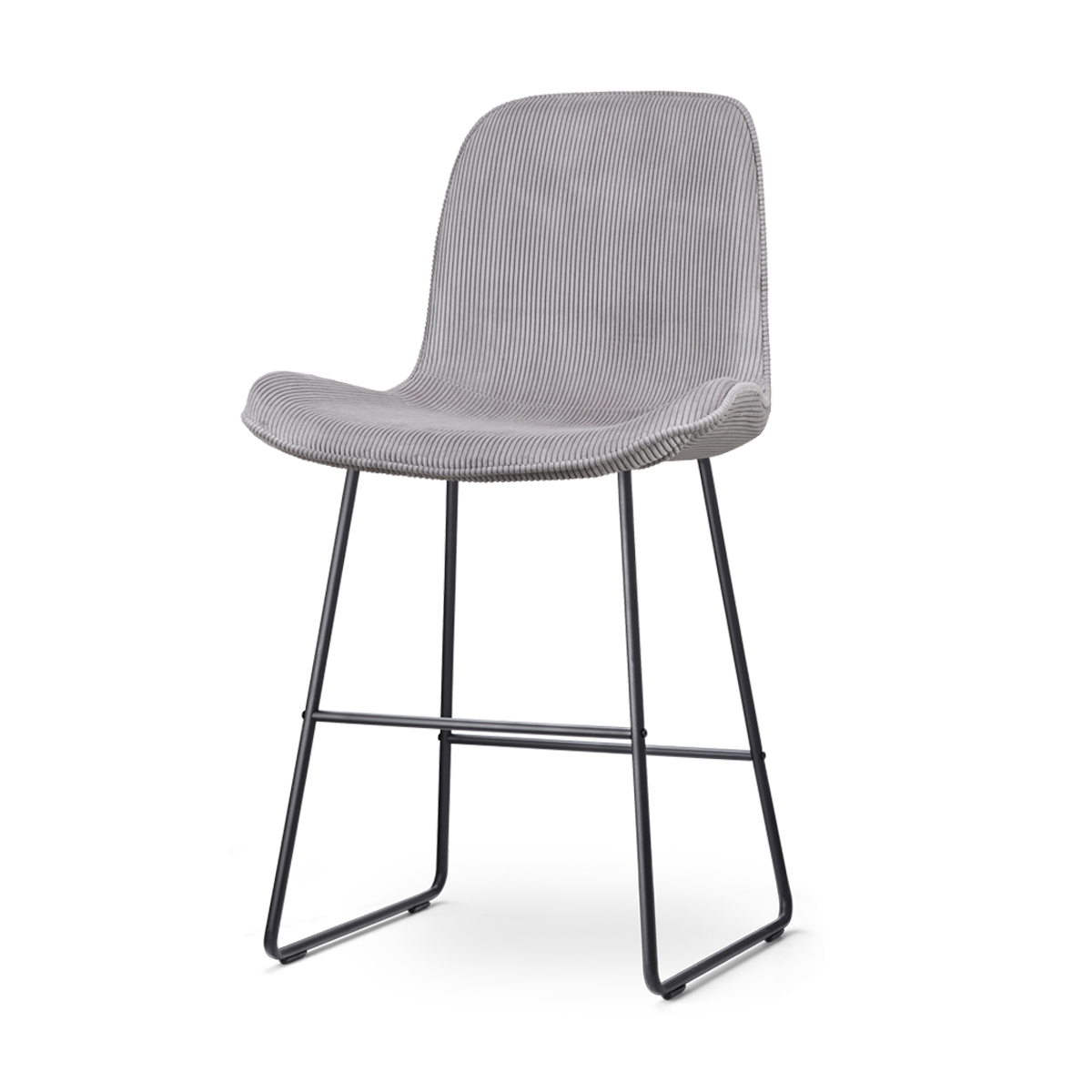 Nolon Nino-Fé Barkruk Ribstof Warm Grijs - Zwart Onderstel - 65 cm