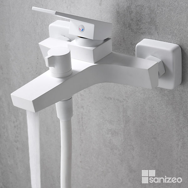 Mitigeur Bain/Douche Anti-Calcaire Blanc Mat IMEX ART BDAR025-4BL