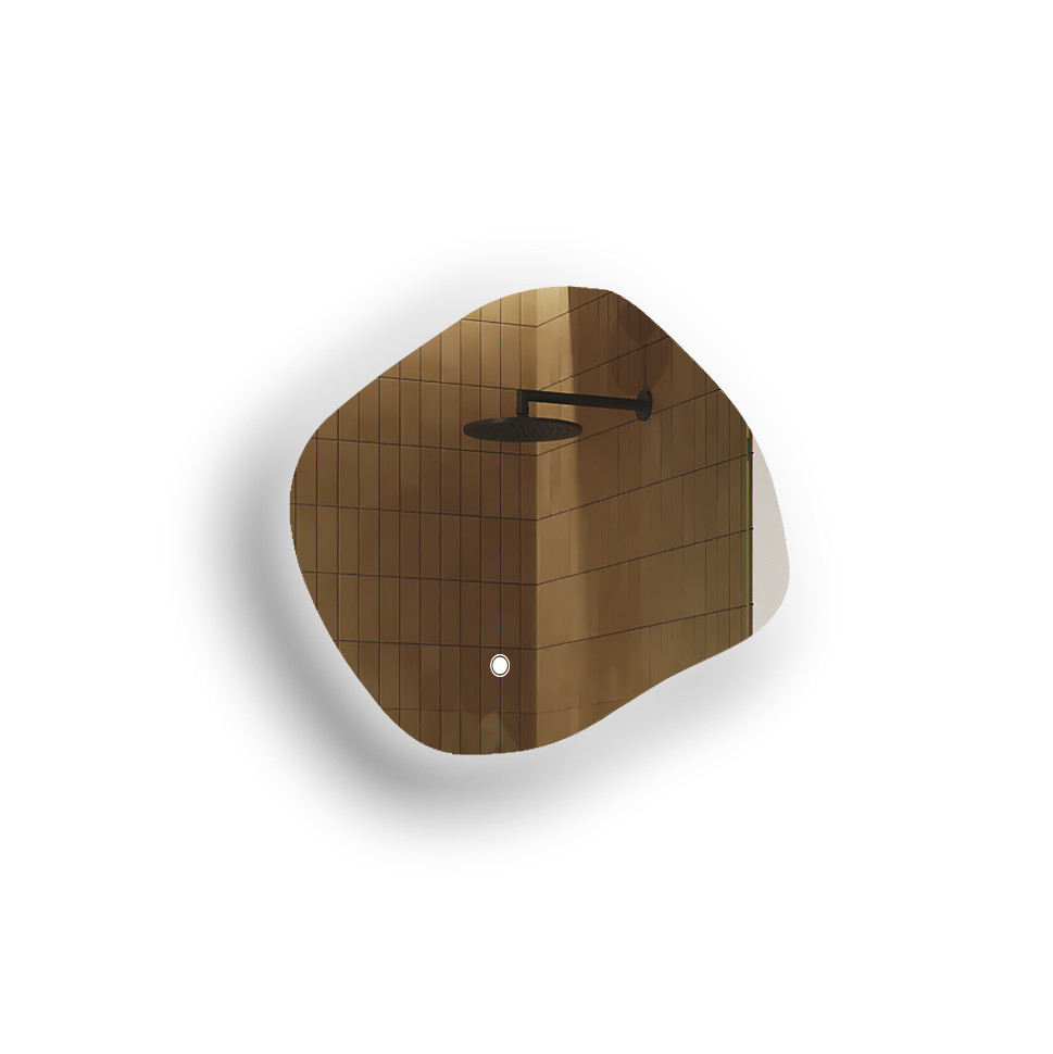 Lustro łazienkowe LED 64x54cm - owalne - LED Dual, włącznik
