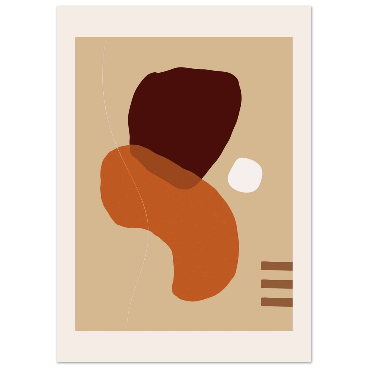 Artfulprints Boho wall art - Abstract earth  poster 50x70 cm