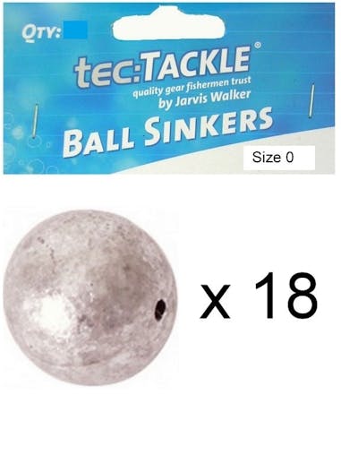 18 x Jarvis Walker 0 Ball Sinkers - Pre Packed 0 Ball Fishing Sinkers