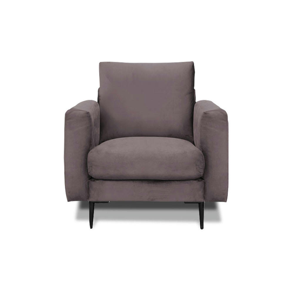 CARUSO - Fauteuil 1 place velours gris foncé