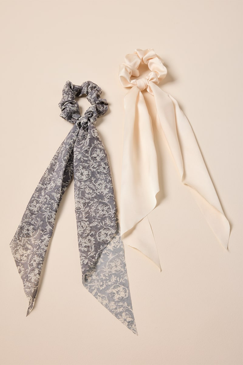 Lisa Satin Ponytail Scarf Set