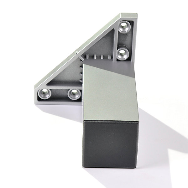 4 un. Pied carré pour meuble en résine plastique ABS ANTI-HUMIDITé 40x40mm hauteur 60mm aluminium mat