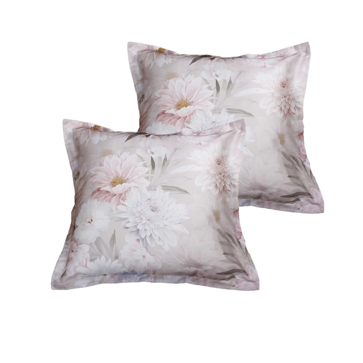 POLIERE - Lot de 2 Taies d'oreiller 63x63 cm satin de coton