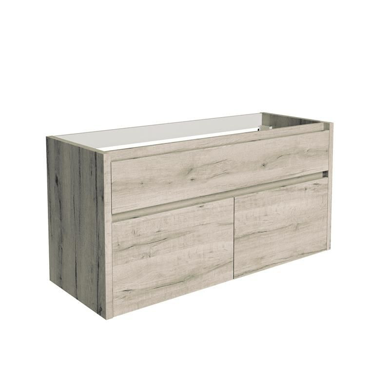 Meuble sous-plan Aston pour simple vasque avec 1 tiroir et 2 portes chêne vintage 120 cm ALLIBERT