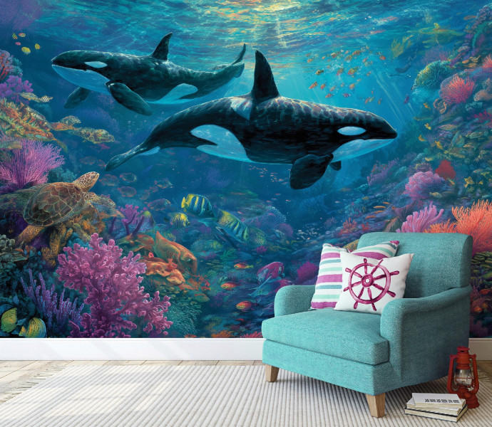 Fototapeta Ocean Niebieski Na Flizelinie Dla Dzieci 250x175