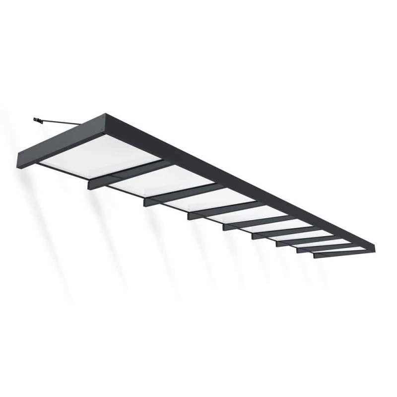 Marquise de porte Sophia XL gris foncé 750 x 140 cm CANOPIA