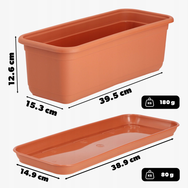 Kadax Skrzynka Balkonowa Doniczka 40cm   Podstawka