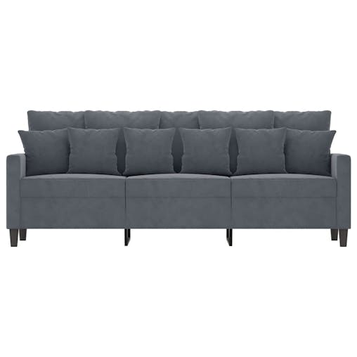 NNEVL 3-Seater Sofa Dark Grey 180 cm Velvet