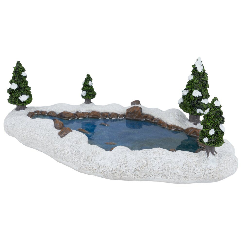 Décor village de No&euml;l lac gelé 27x16x9,5 cm