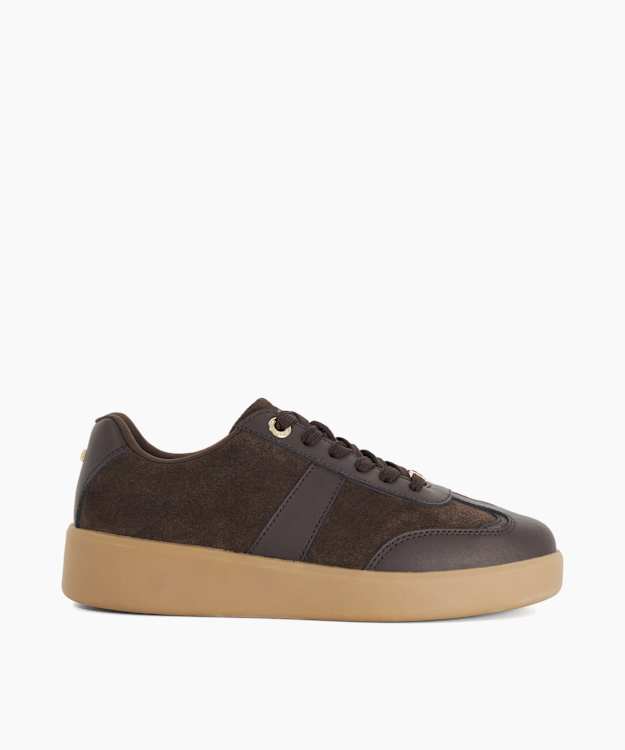 Ensemble Brown - Leather-Suede Platform Sneakers
