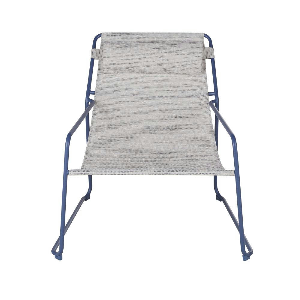 Almas - Transat en toile écrue chiné et acier bleu