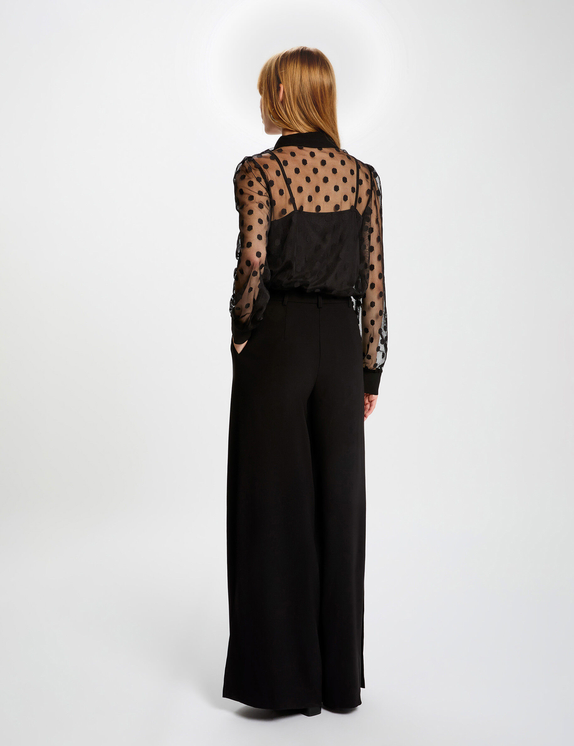 T-Shirt With Tie Neck Black Women