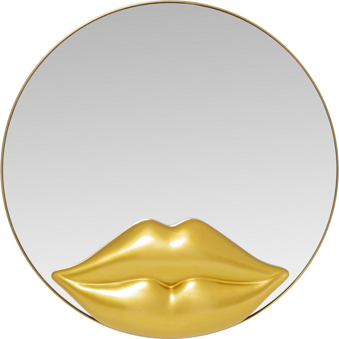 Kare Design Spiegel goud lippen Ø100cm