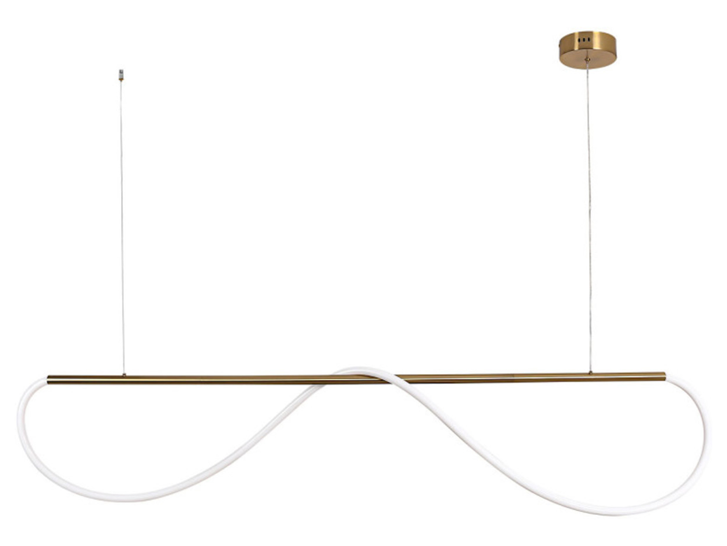 Lampa wisząca Meleca LED 160 cm metalowa złota