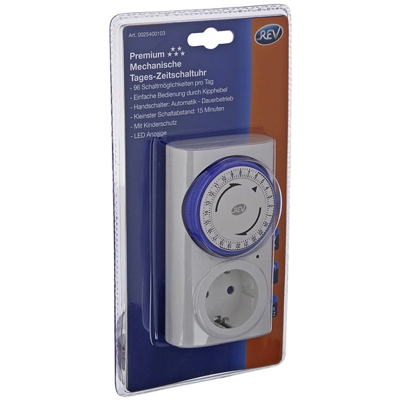 Schaltuhr, Premium, mit erhöhtem Berührungsschutz u. LED-Anzeige, 230 V, Weiß/Blau