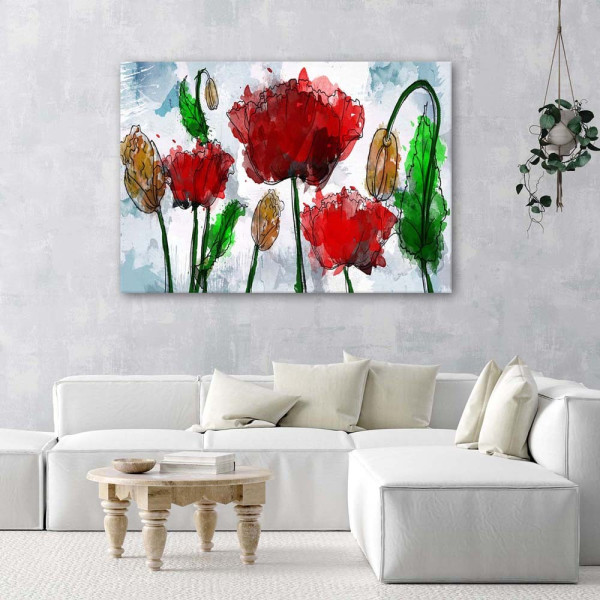Feeby Obraz na płótnie Maki malowane akwarelą 60x40
