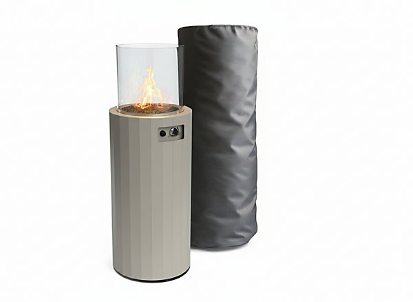 MF - Chauffage a gaz exterieur Bino jusqua 8 kW cylindrique portable gris clair
