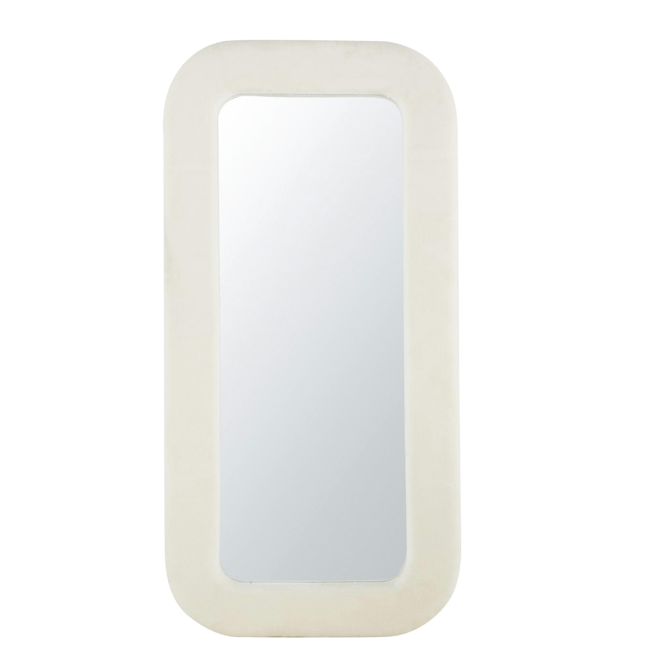 MELIO - Grand miroir rectangulaire arrondi blanc 86x176