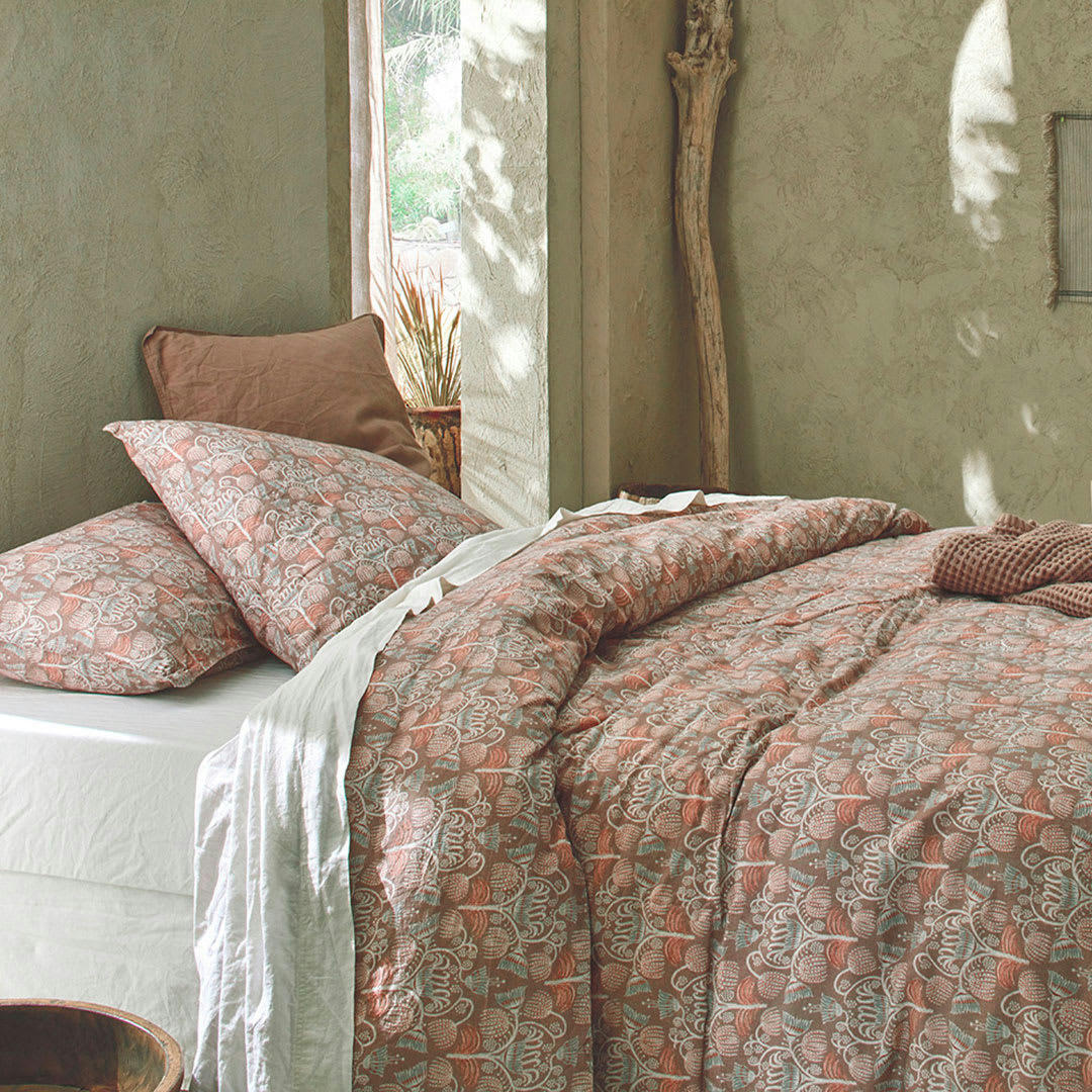 BIO BATI - Housse de couette li/coton organic bois clair 140x200 cm