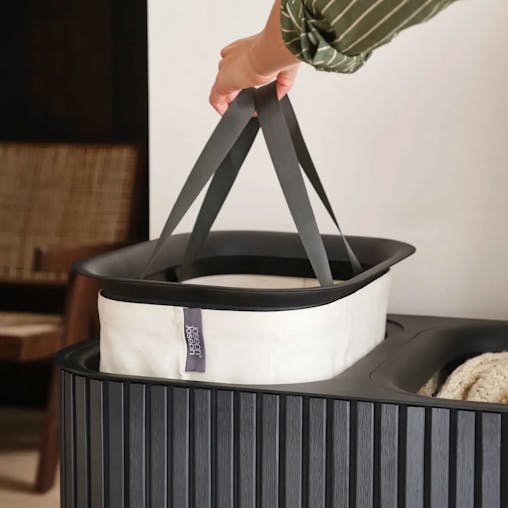 Joseph Joseph Tota Twin Luxe 90L Laundry Separation Basket Black