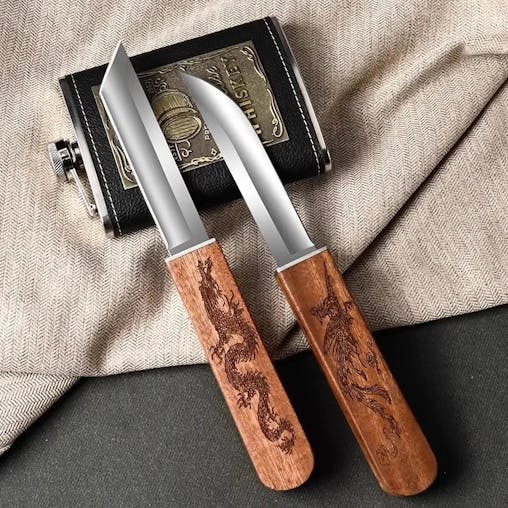 NNEOBA Dragon & Phoenix Double Knife &ndash; High-Hardness Tactical & Camping Knife Set