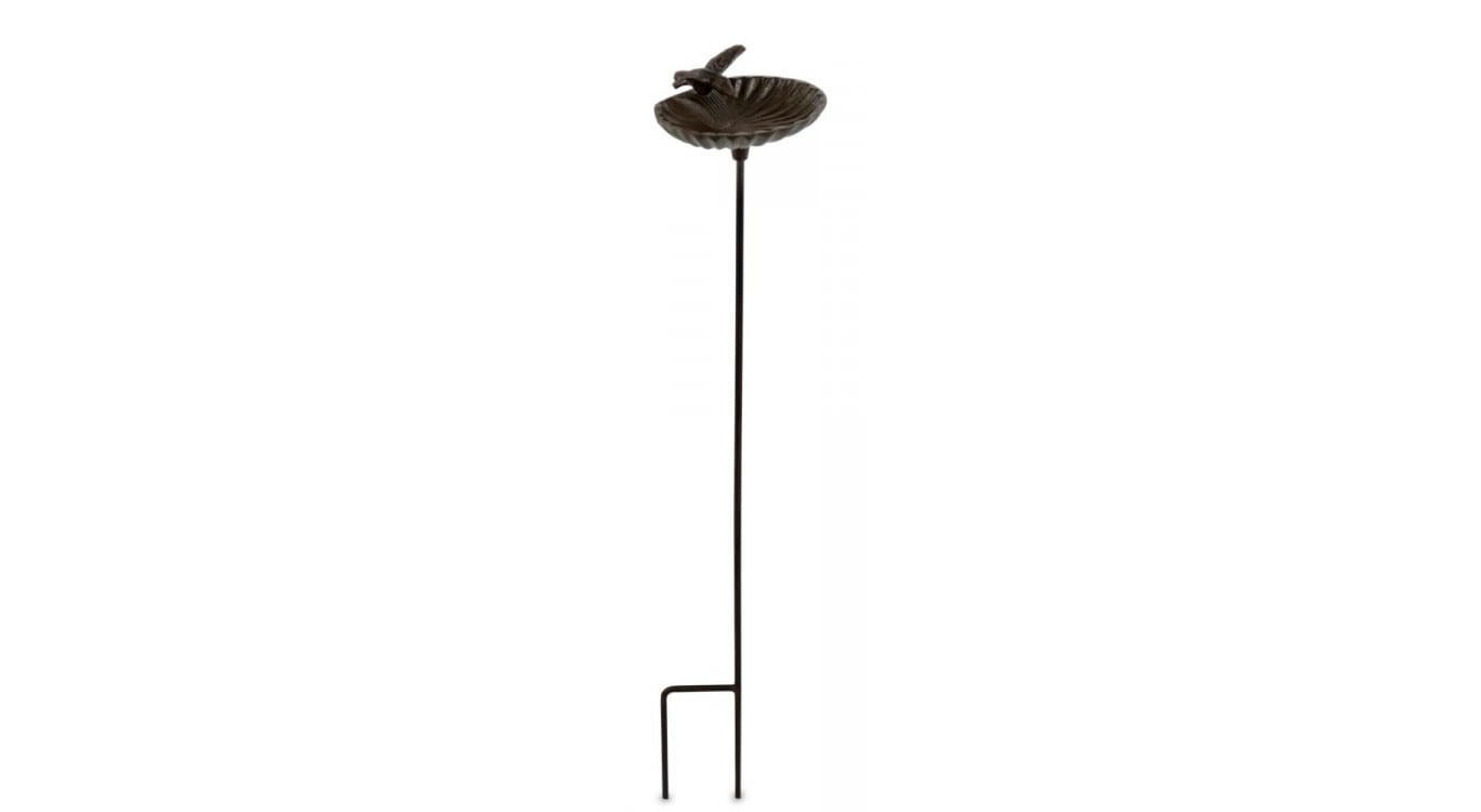 - Abreuvoir Oiseau sur Pied Fonte Marron 15.5x14x78cm