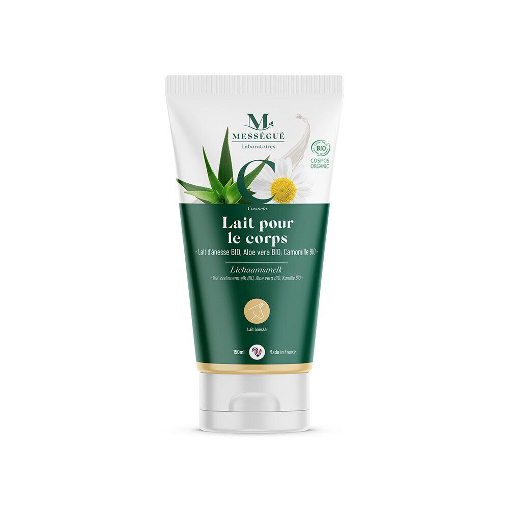 Lait corps bio lait d'ânesse aloe vera camomille Mességué tube 150ml