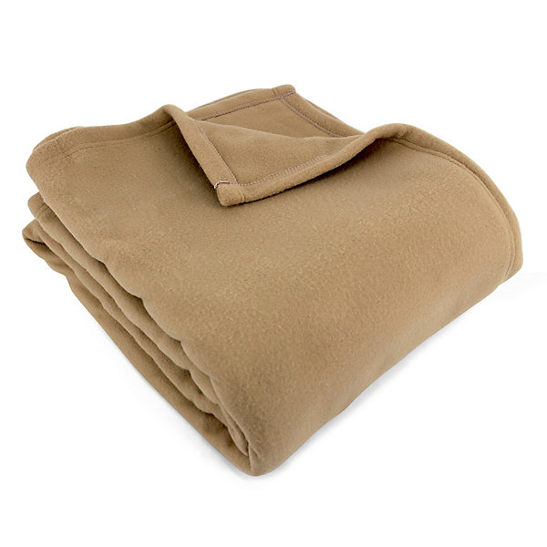 Couverture polaire 180x220 cm 100% Polyester 350g/m2 TEDDY Marron Sable