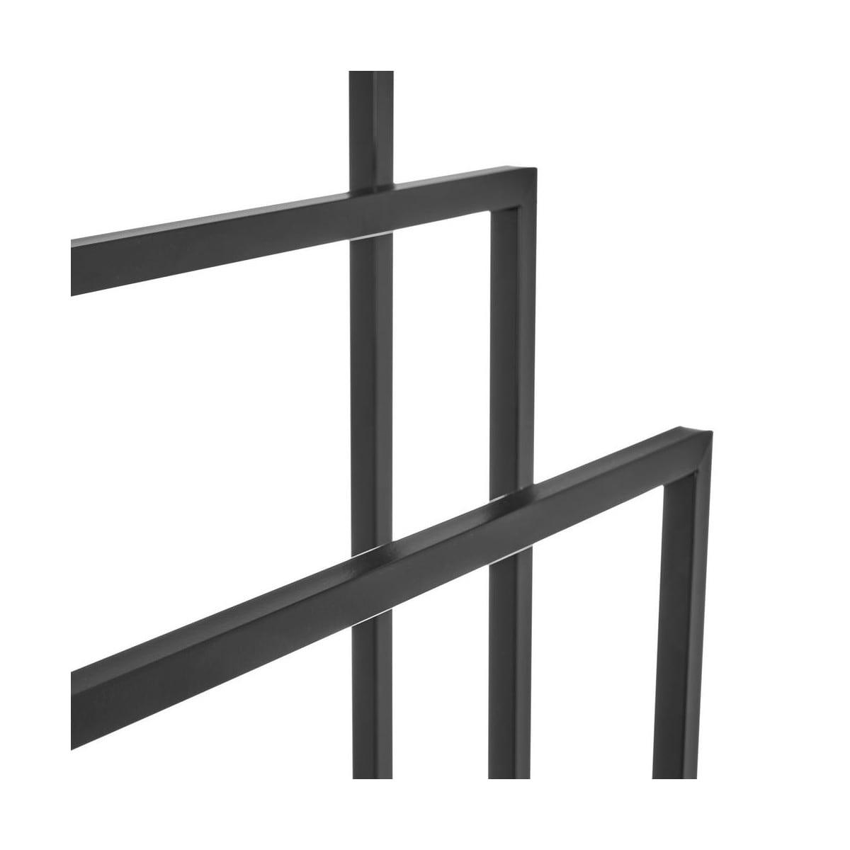 MÉTAL - Porte serviette sur pied en métal noir 3 bras