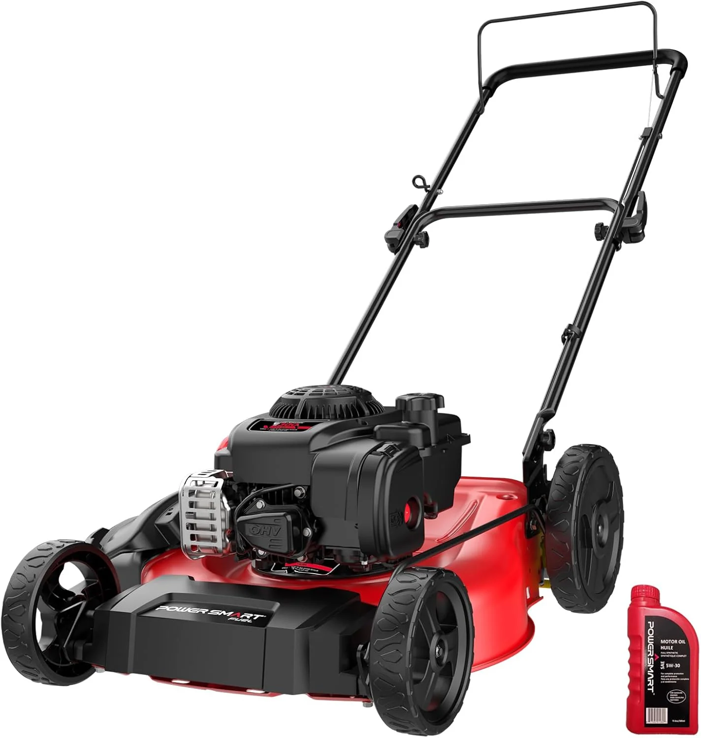 21 2-in-1 Push Lawn Mower, 125cc Engine, Adjustable Cutting Height, Lightweight, Easy Assembly(21in Gas 140CC)