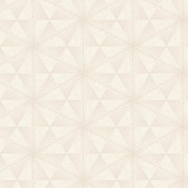 Papier peint vinyle intissé géométrique Fibre d'or blanc écru L.1005 x l.53cm Lutèce