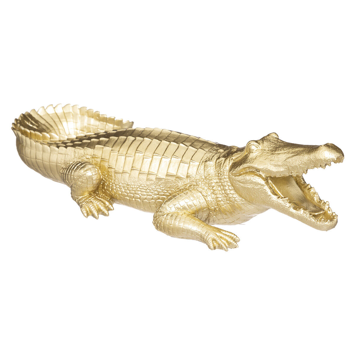 Estátua crocodilo dourado